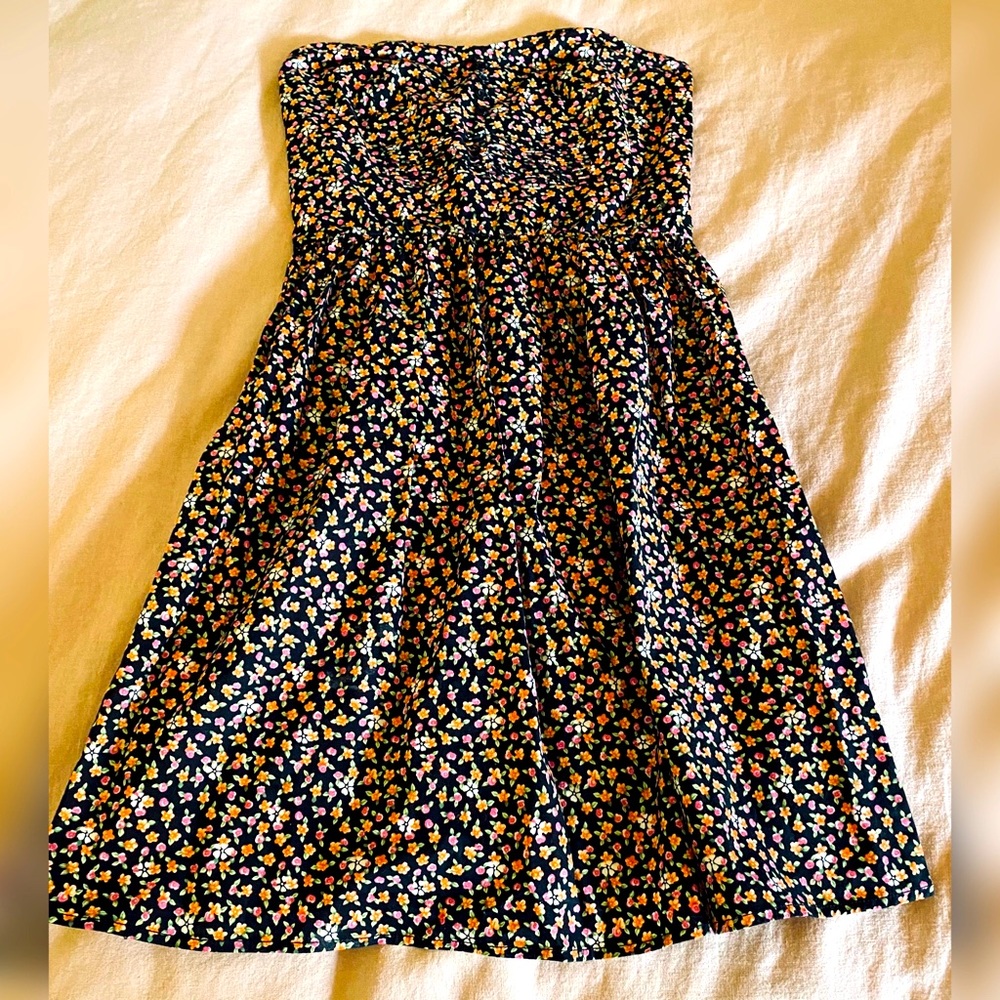 Strapless Floral Dress